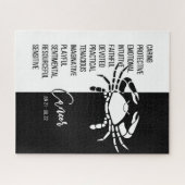 Kanker Zodiac Sign., Black & White Jigzaag Puzzle Legpuzzel (Horizontaal)