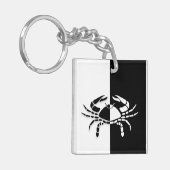 Kanker Zodiac Sign, Black & White Sleutelhanger (Voorkant Links)