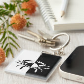 Kanker Zodiac Sign, Black & White Sleutelhanger (Voorkant Rechts)