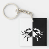 Kanker Zodiac Sign, Black & White Sleutelhanger (Voorkant)