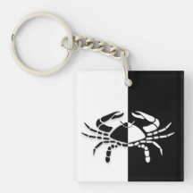 Kanker Zodiac Sign, Black & White Sleutelhanger