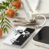 Kanker Zodiac Sign, Black & White Sleutelhanger (Voorkant Rechts)