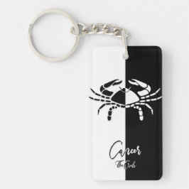 Kanker Zodiac Sign, Black & White Sleutelhanger