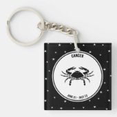 Kanker Zodiac Sign, Black & White Sleutelhanger (Voorkant)