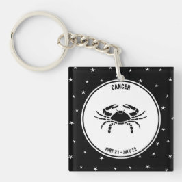 Kanker Zodiac Sign, Black & White Sleutelhanger