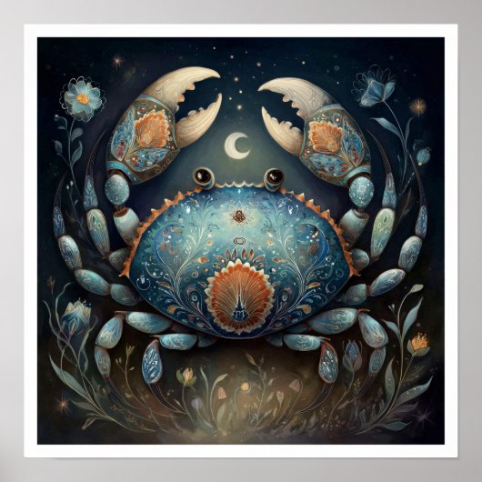 Kanker Zodiac Sterrenbeeld Astrologie Celestiaal Poster (Voorkant)