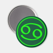 Kanker Zodiac Symbool Groen Contrast Magneet (Voorkant / Achterkant)