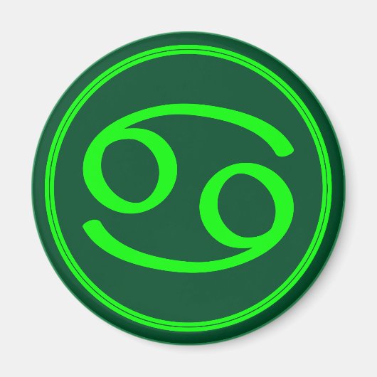 Kanker Zodiac Symbool Groen Contrast Magneet (Voorkant)