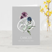 Kanker Zodiac Symbool Verjaardag Kaart (Gele Bloem)