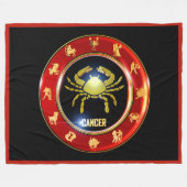 Kanker Zodiac Teken Astrologie Fleece Deken (Voorkant (Horizontaal))