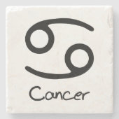 Kanker Zodiac teken op witte achtergrond Stenen Onderzetter (Voorkant)