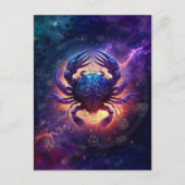 Kanker Zodiac Teken Waterverf Ontwerp Briefkaart (Voorkant)