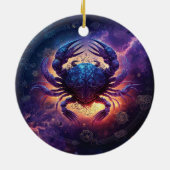 Kanker Zodiac Teken Waterverf Ontwerp Keramisch Ornament (Achterkant)