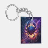 Kanker Zodiac Teken Waterverf Ontwerp Sleutelhanger (Voorkant Links)