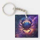 Kanker Zodiac Teken Waterverf Ontwerp Sleutelhanger (Voorkant)