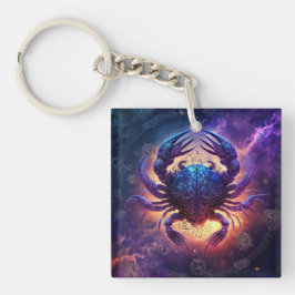 Kanker Zodiac Teken Waterverf Ontwerp Sleutelhanger