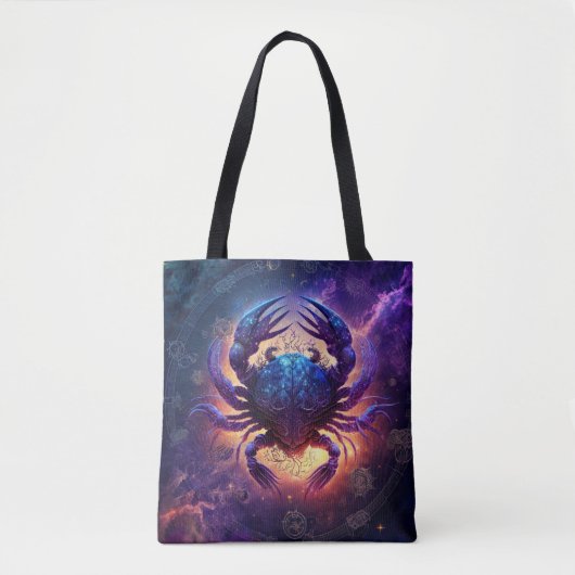 Kanker Zodiac Teken Waterverf Ontwerp Tote Bag (Voorkant)