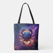 Kanker Zodiac Teken Waterverf Ontwerp Tote Bag (Achterkant)