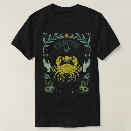 Kanker Zodiac Verjaardag Gift Horoscoop Zodiac Ast T-shirt (Design voorkant)