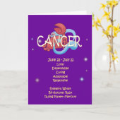 Kanker Zodiac Verjaardag Kaart (Gele Bloem)