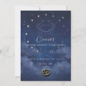 Kanker Zodiac Verjaardagsuitnodiging Kaart (Voorkant)