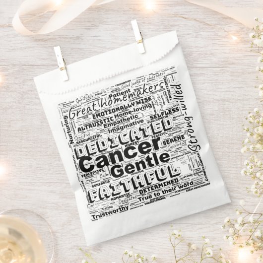 Kanker Zodiac Word Cloud Inspiratie Bedankzakje (Geknipt)