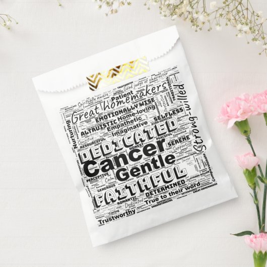 Kanker Zodiac Word Cloud Inspiratie Bedankzakje (Gezegeld)