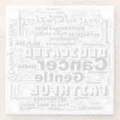 Kanker Zodiac Word Cloud Inspiratie Glazen Onderzetter (Achterkant)