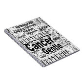 Kanker Zodiac Word Cloud Inspiratie Notitieboek (Rechterzijde)