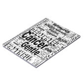 Kanker Zodiac Word Cloud Inspiratie Notitieboek (Linkerzijde)