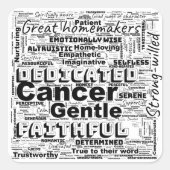 Kanker Zodiac Word Cloud Inspiratie Vierkante Sticker (Voorkant)