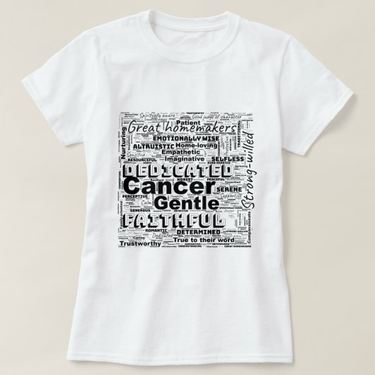 Kanker Zodiac Word Cloud Inspiratie Vrouwen T-shirt (Design voorkant)