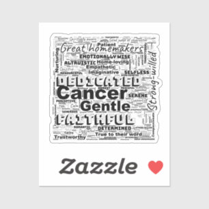 Kanker Zodiac Word Cloud Inspiration Viynl Sticker