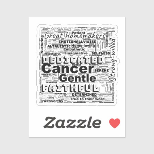 Kanker Zodiac Word Cloud Inspiration Viynl Sticker (Vel)
