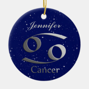 Kanker Zonneteken Symbool met Naam Keramisch Ornament