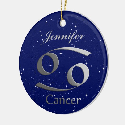 Kanker Zonneteken Symbool met Naam Keramisch Ornament (Links)