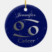 Kanker Zonneteken Symbool met Naam Keramisch Ornament (Achterkant)