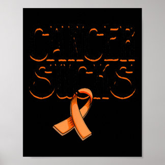 Kanker zuigt Oranje lintje nierkanker leukemie Poster