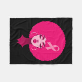 Kanker Zwart Afro-Amerikaanse Vrouwen Steun Roze 3 Fleece Deken (Voorkant (Horizontaal))