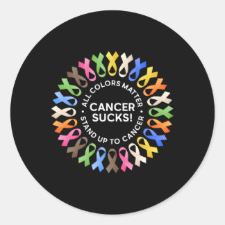 Kanker zweeft in elke kleur de kleuren van het Lin Ronde Sticker