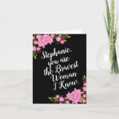 Kankeraanmoediging, voor Hare, Bravest Woman Kaart (Voorkant)