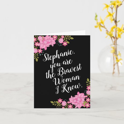 Kankeraanmoediging, voor Hare, Bravest Woman Kaart (Gele Bloem)