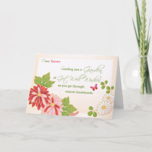 Kankerbehandelingen Aangepaste naam Get Well Wishe Kaart