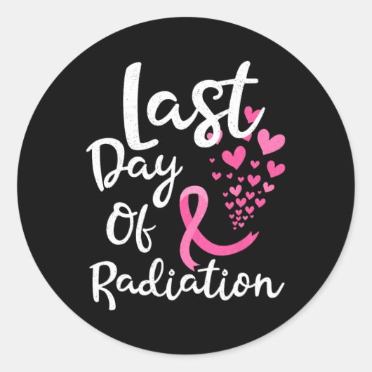 Kankerbestralingstherapie laatste dag van bestrali ronde sticker (Voorkant)