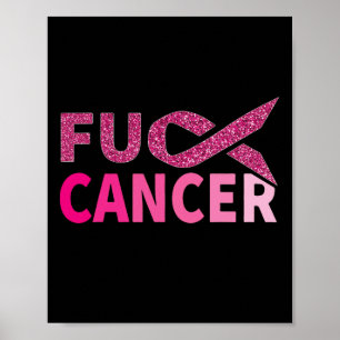 Kankerbestrijder roze lint borstkanker bewustzijn poster
