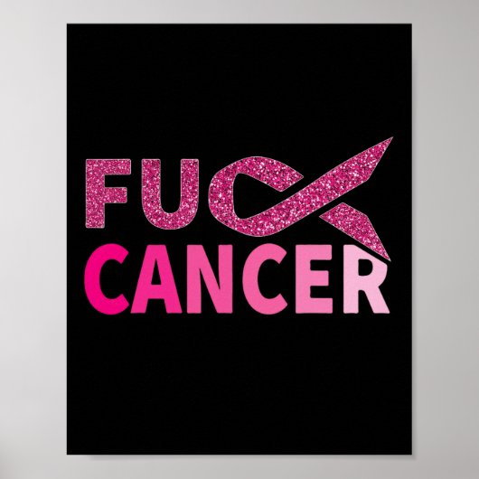 Kankerbestrijder roze lint borstkanker bewustzijn poster (Voorkant)