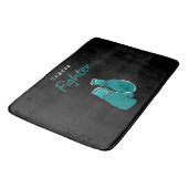 kankerbestrijder, turquoise badmat (Gekanteld)