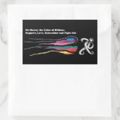 Kankerbestrijding: alle linten doen ertoe rechthoekige sticker (Tas)