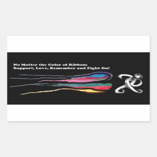 Kankerbestrijding: alle linten doen ertoe rechthoekige sticker