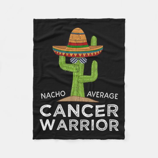 Kankerbestrijding Funny Cancer Fighter Warri Fleece Deken (Voorkant)